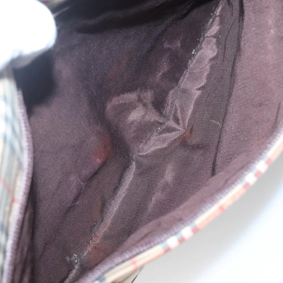 BURBERRY Nova Check Tote Bag Canvas Beige Gold Auth 125661