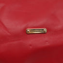 BURBERRY Tote Bag Leather Red Gold Auth 125684-17