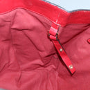 BURBERRY Tote Bag Leather Red Gold Auth 125684-19