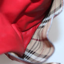 BURBERRY Tote Bag Leather Red Gold Auth 125684-21