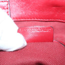 BURBERRY Tote Bag Leather Red Gold Auth 125684-12