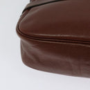 Christian Dior Shoulder Bag Leather Brown Gold Auth 125686-15