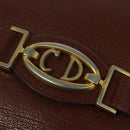 Christian Dior Shoulder Bag Leather Brown Gold Auth 125686-10