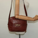 Christian Dior Shoulder Bag Leather Brown Gold Auth 125686-19