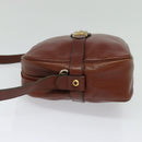 Christian Dior Shoulder Bag Leather Brown Gold Auth 125686-3