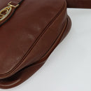 Christian Dior Shoulder Bag Leather Brown Gold Auth 125686-6
