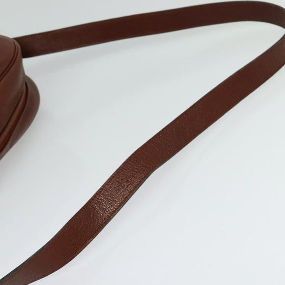 Christian Dior Shoulder Bag Leather Brown Gold Auth 125686