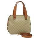 CELINE Macadam Canvas Hand Bag PVC 2way Beige Gold Auth 125690-1