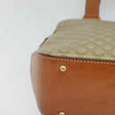CELINE Macadam Canvas Hand Bag PVC 2way Beige Gold Auth 125690-9