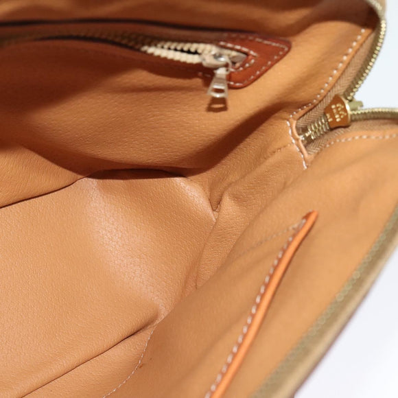 CELINE Macadam Canvas Hand Bag PVC 2way Beige Gold Auth 125690