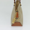 CELINE Macadam Canvas Hand Bag PVC 2way Beige Gold Auth 125690-3