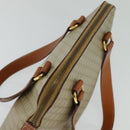 CELINE Macadam Canvas Hand Bag PVC 2way Beige Gold Auth 125690-6