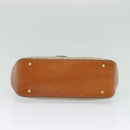 CELINE Macadam Canvas Hand Bag PVC 2way Beige Gold Auth 125690-5