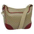CELINE Macadam Canvas Shoulder Bag Beige Gold Auth 125691-1