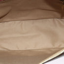 CELINE Macadam Canvas Shoulder Bag Beige Gold Auth 125691-10