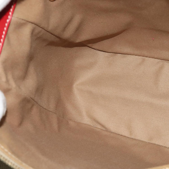 CELINE Macadam Canvas Shoulder Bag Beige Gold Auth 125691