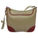 CELINE Macadam Canvas Shoulder Bag Beige Gold Auth 125691-13