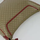 CELINE Macadam Canvas Shoulder Bag Beige Gold Auth 125691-6