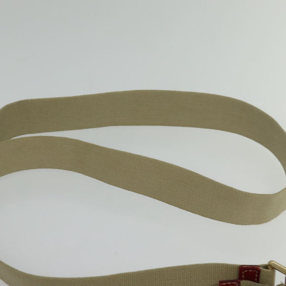 CELINE Macadam Canvas Shoulder Bag Beige Gold Auth 125691