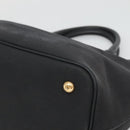 PRADA Hand Bag Canvas 2way Black Gold Auth 125699-14