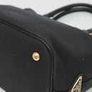 PRADA Hand Bag Canvas 2way Black Gold Auth 125699-15