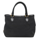 PRADA Hand Bag Canvas 2way Black Gold Auth 125699-13