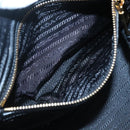 PRADA Hand Bag Canvas 2way Black Gold Auth 125699-11