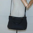 PRADA Hand Bag Canvas 2way Black Gold Auth 125699-23