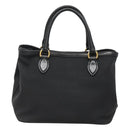 PRADA Hand Bag Canvas 2way Black Gold Auth 125699-2