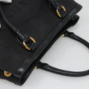 PRADA Hand Bag Canvas 2way Black Gold Auth 125699-6