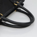 PRADA Hand Bag Canvas 2way Black Gold Auth 125699-7