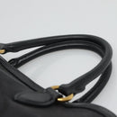 PRADA Hand Bag Canvas 2way Black Gold Auth 125699-8
