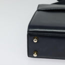 PRADA Shoulder Bag Leather Navy Gold Auth 125700-9