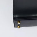 PRADA Shoulder Bag Leather Navy Gold Auth 125700-15