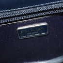 PRADA Shoulder Bag Leather Navy Gold Auth 125700-17