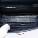 PRADA Shoulder Bag Leather Navy Gold Auth 125700-11