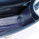 PRADA Shoulder Bag Leather Navy Gold Auth 125700-18