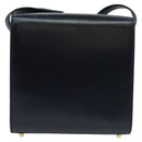 PRADA Shoulder Bag Leather Navy Gold Auth 125700-2
