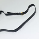 PRADA Shoulder Bag Leather Navy Gold Auth 125700-7