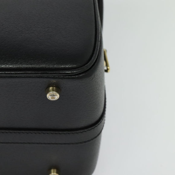 GUCCI Bamboo Hand Bag Leather 2way Black Gold 013 2122 2491 Auth 125704