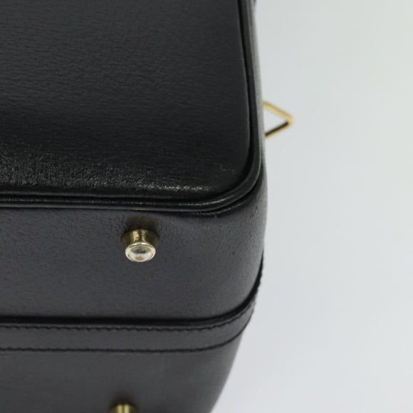 GUCCI Bamboo Hand Bag Leather 2way Black Gold 013 2122 2491 Auth 125704