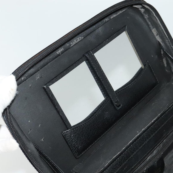 GUCCI Bamboo Hand Bag Leather 2way Black Gold 013 2122 2491 Auth 125704