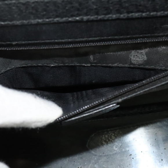 GUCCI Bamboo Hand Bag Leather 2way Black Gold 013 2122 2491 Auth 125704