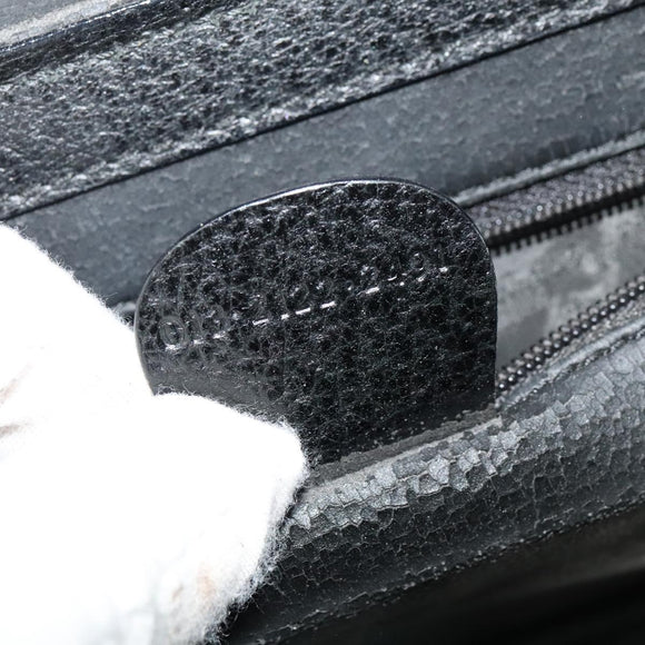 GUCCI Bamboo Hand Bag Leather 2way Black Gold 013 2122 2491 Auth 125704