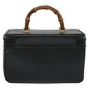 GUCCI Bamboo Hand Bag Leather 2way Black Gold 013 2122 2491 Auth 125704-3
