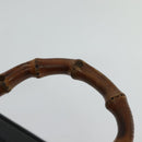 GUCCI Bamboo Hand Bag Leather 2way Black Gold 013 2122 2491 Auth 125704-8