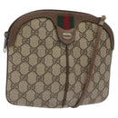 GUCCI GG Supreme Web Sherry Line Bag PVC Beige Gold 904 02 047 Auth 125707-1