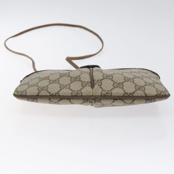 GUCCI GG Supreme Web Sherry Line Bag PVC Beige Gold 904 02 047 Auth 125707