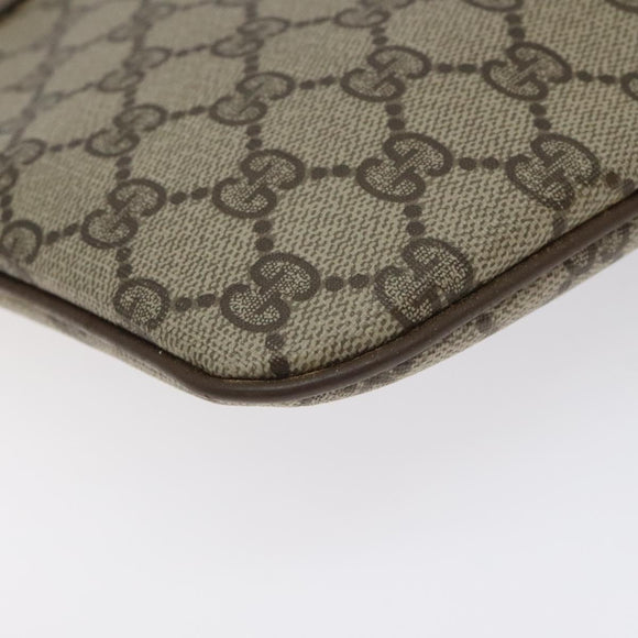 GUCCI GG Supreme Web Sherry Line Bag PVC Beige Gold 904 02 047 Auth 125707