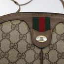 GUCCI GG Supreme Web Sherry Line Bag PVC Beige Gold 904 02 047 Auth 125707-19
